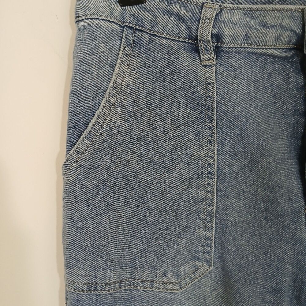 S0117. Forever 21 High Rise Flare Jean Baggy Wide Leg Cargo Jeans Womens 32 x 30 - Picture 6 of 10